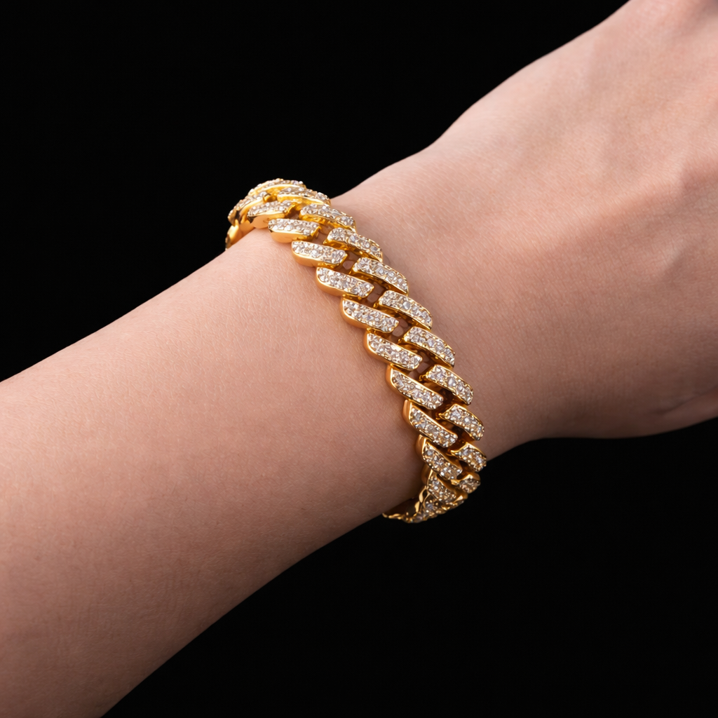 Pulsera Cubana Dorada Premium 💎